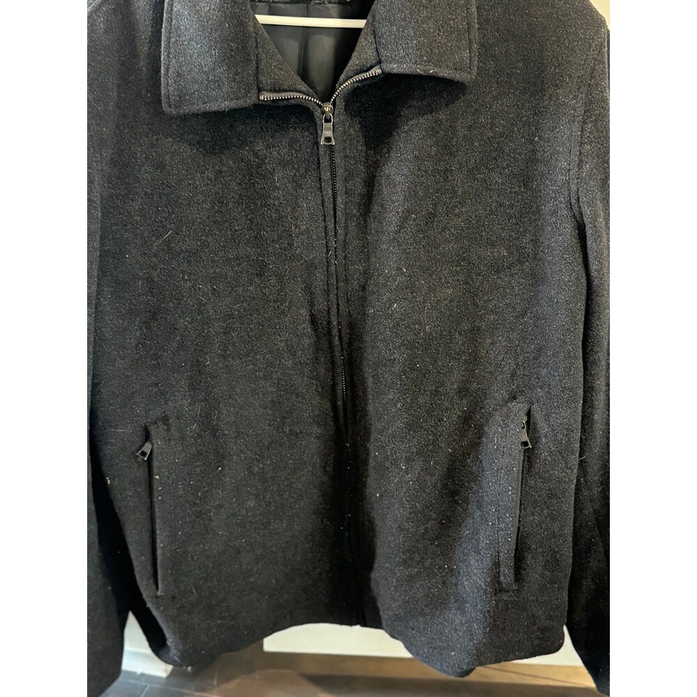 BANANA REPUBLIC BRAND~Men’s (Large) Dark Gray Wool Bomber Coat/Jacket, Outerwear - Picture 4 of 10